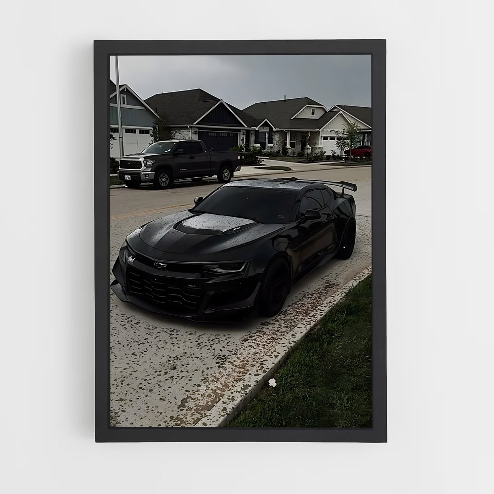 Poster Camaro Noire – affiche Chevrolet (vue 2)